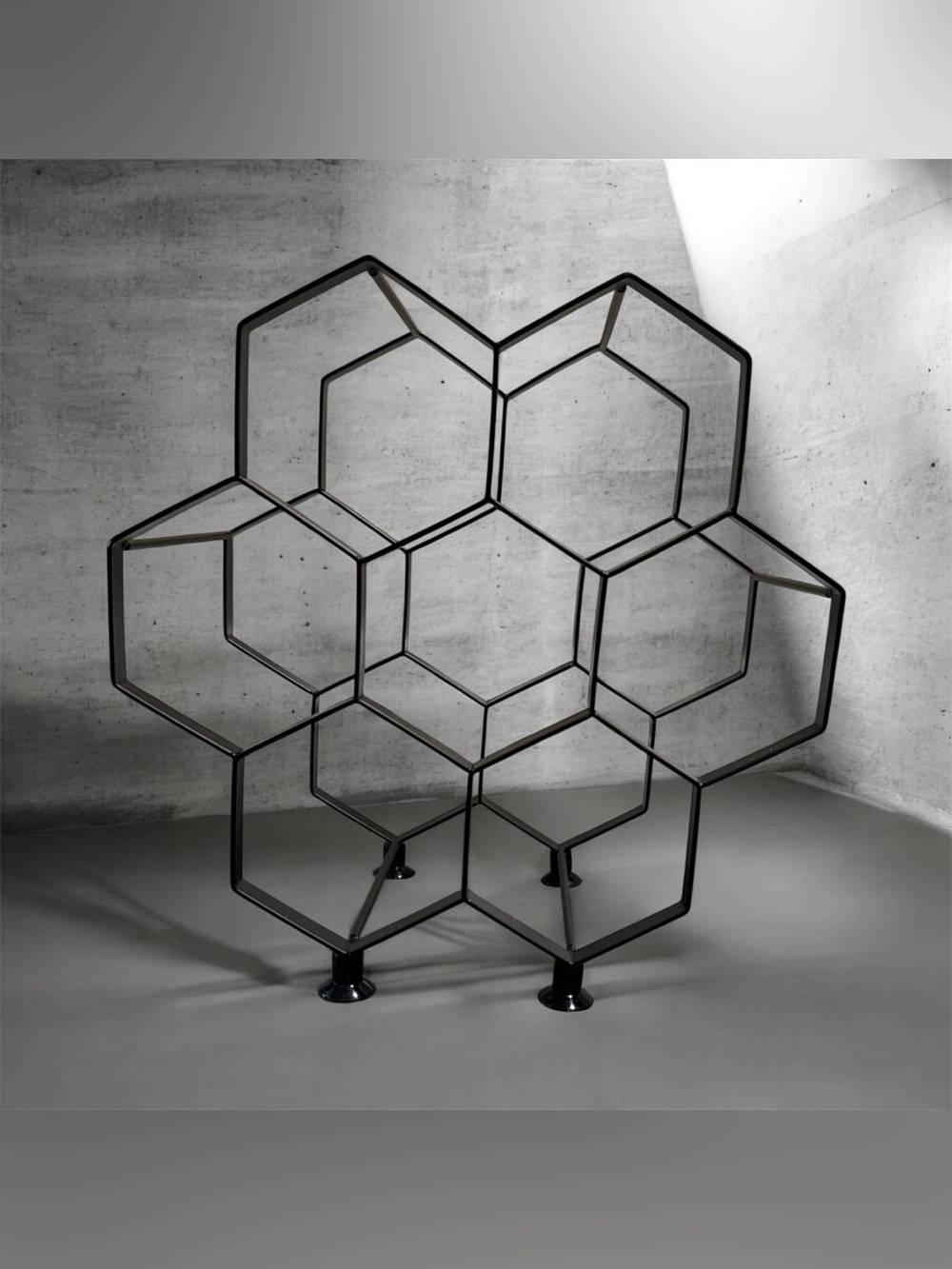 🛍️SALE🛍️Modern Black Metal Honeycomb Wine Rack- Suction Cup Base